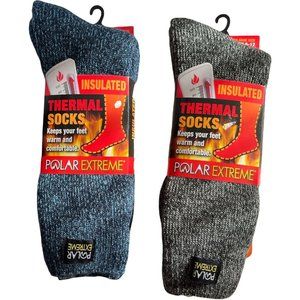 2 Pairs Thermal socks men POLAR EXTREME Fits Socks 10-13Black/ Blue
